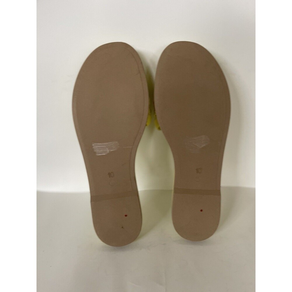 Anthropologie Seychelles Women Puffy Woven Yellow Preppy Slide Sandals Sz 10 - Picture 5 of 9